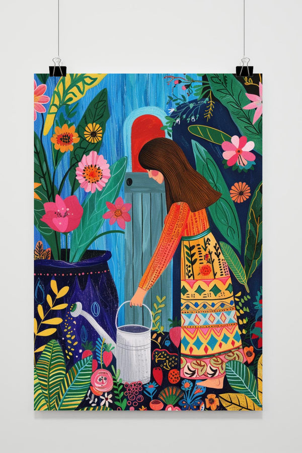 Póster Chica del jardín