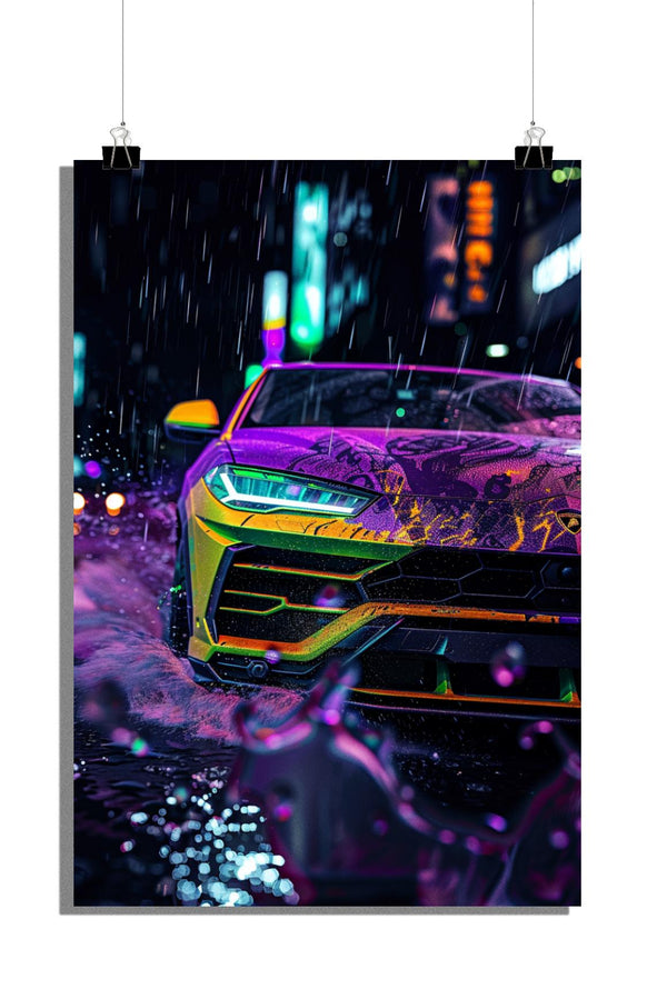 Lamborghini-Neon Poster