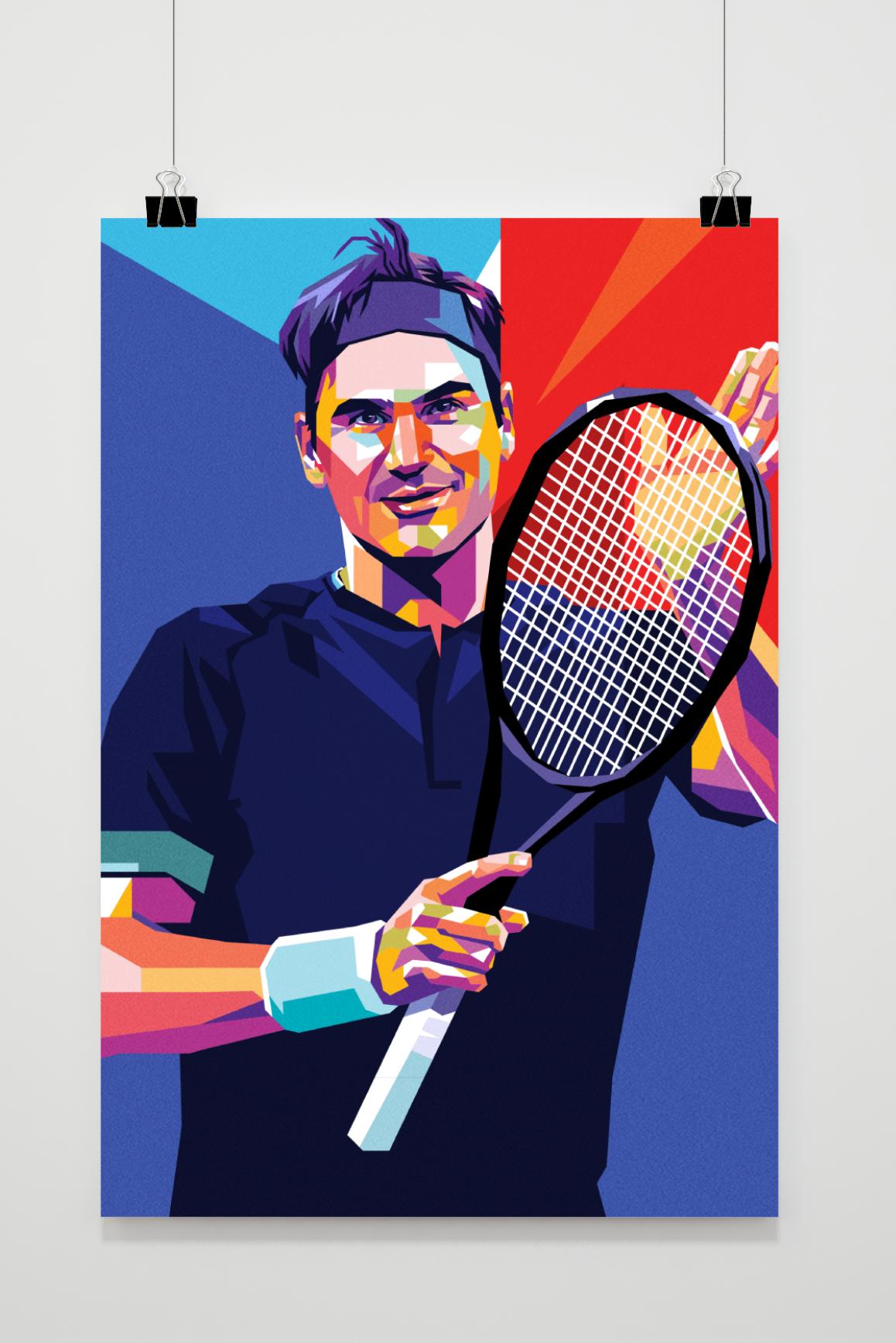 Roger Federer blau