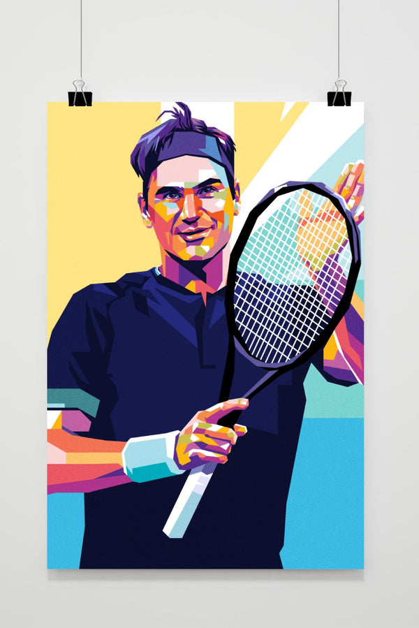 Roger Federer gelb Poster