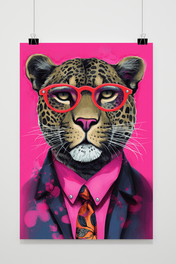 Jaguar Glasses Pink poster