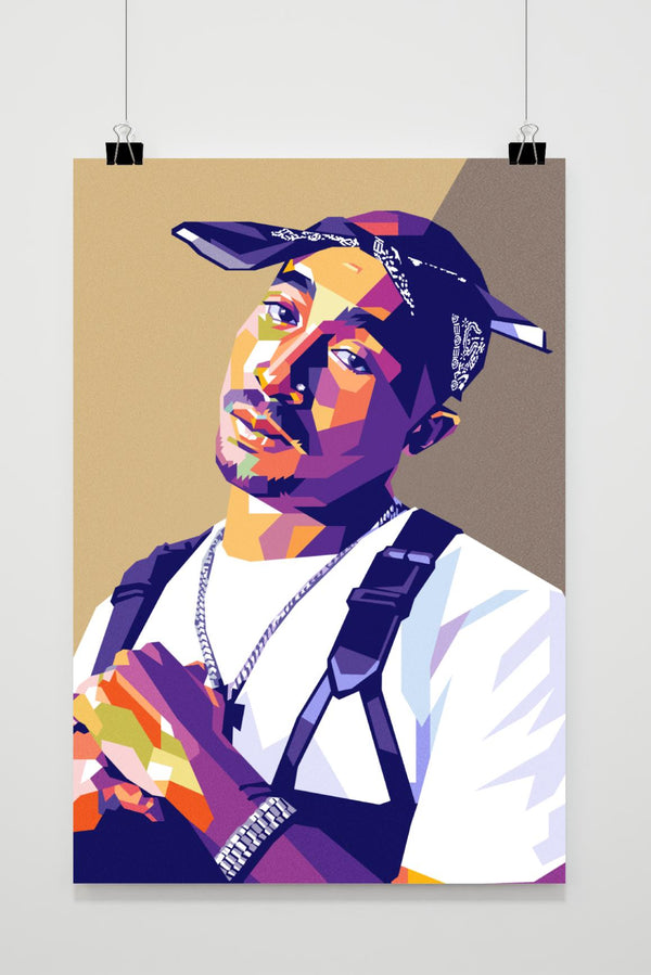 Affiche Tupac brun