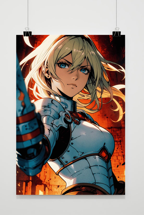 Animemeisje Krijger poster