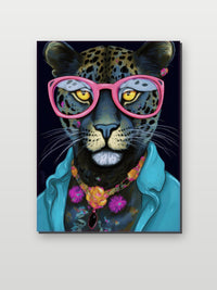 Jaguar Roze Bril op aluminium dibond
