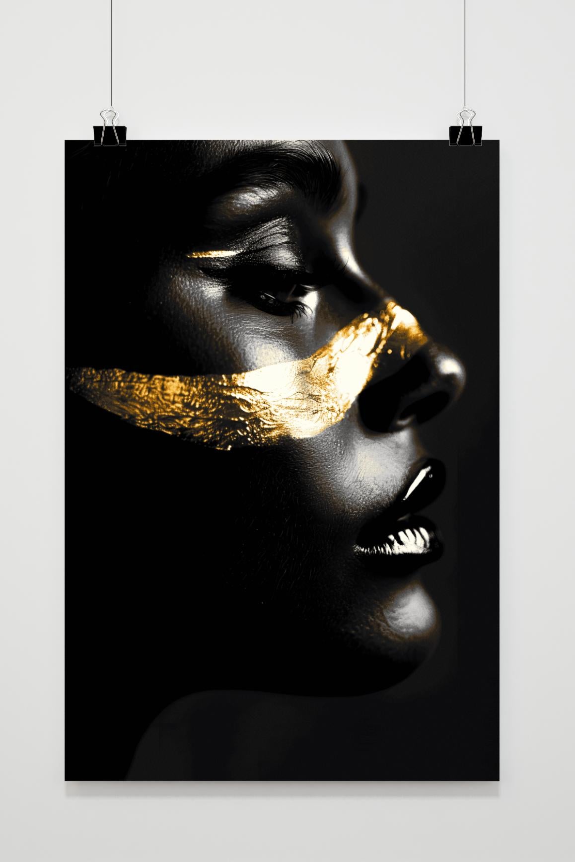 Affiche Visage Doré de 25 Artstreet