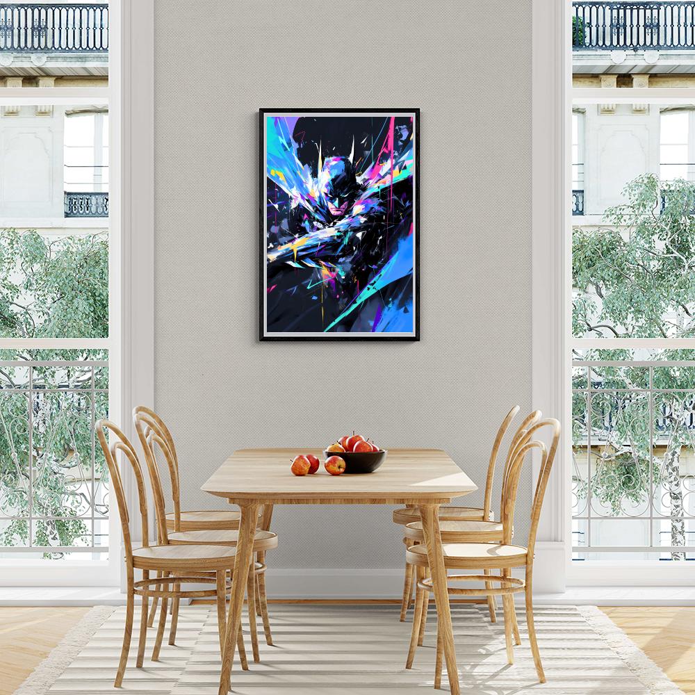 Batman Bleu dans un intérieur