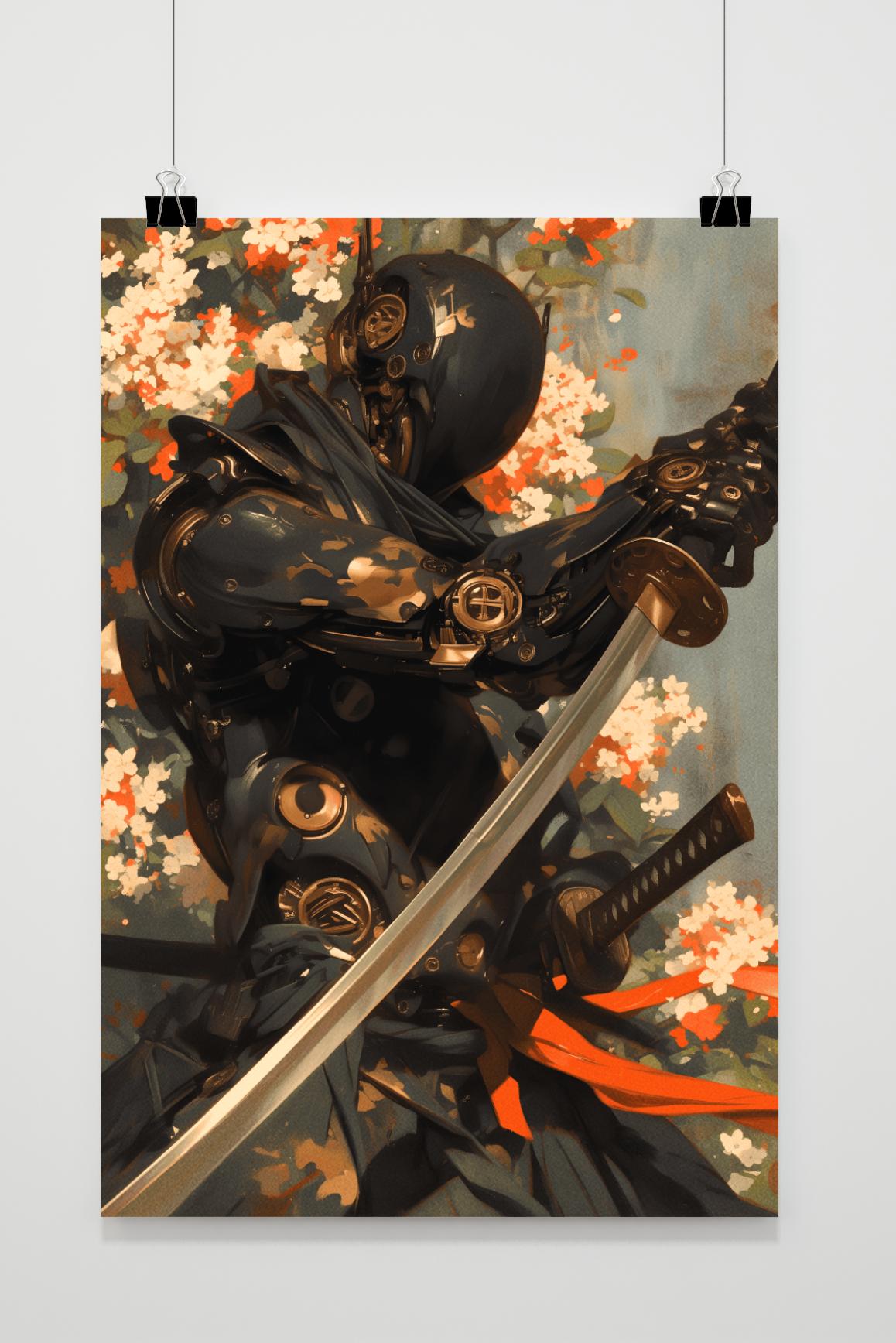Affiche Samouraï Biomech de 25 Artstreet