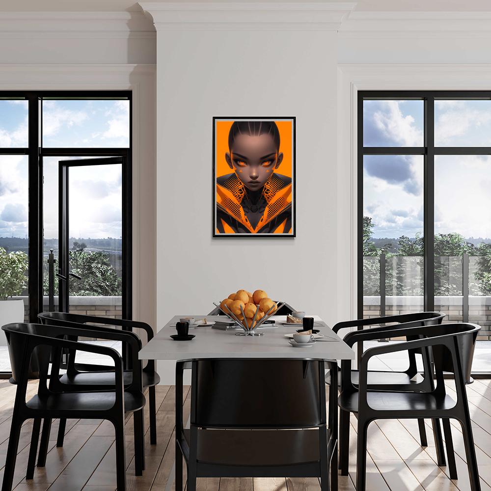 Yeux Orange dans un intérieur