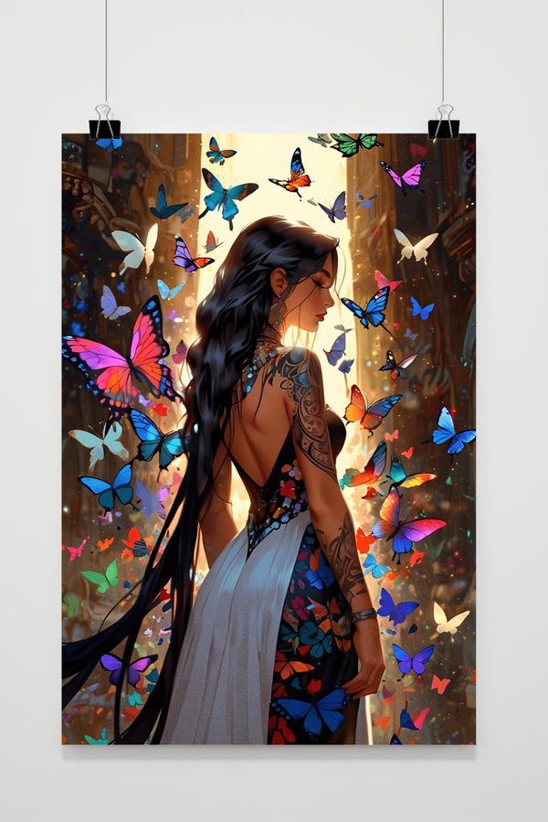 Colourful Butterfly Girl poster
