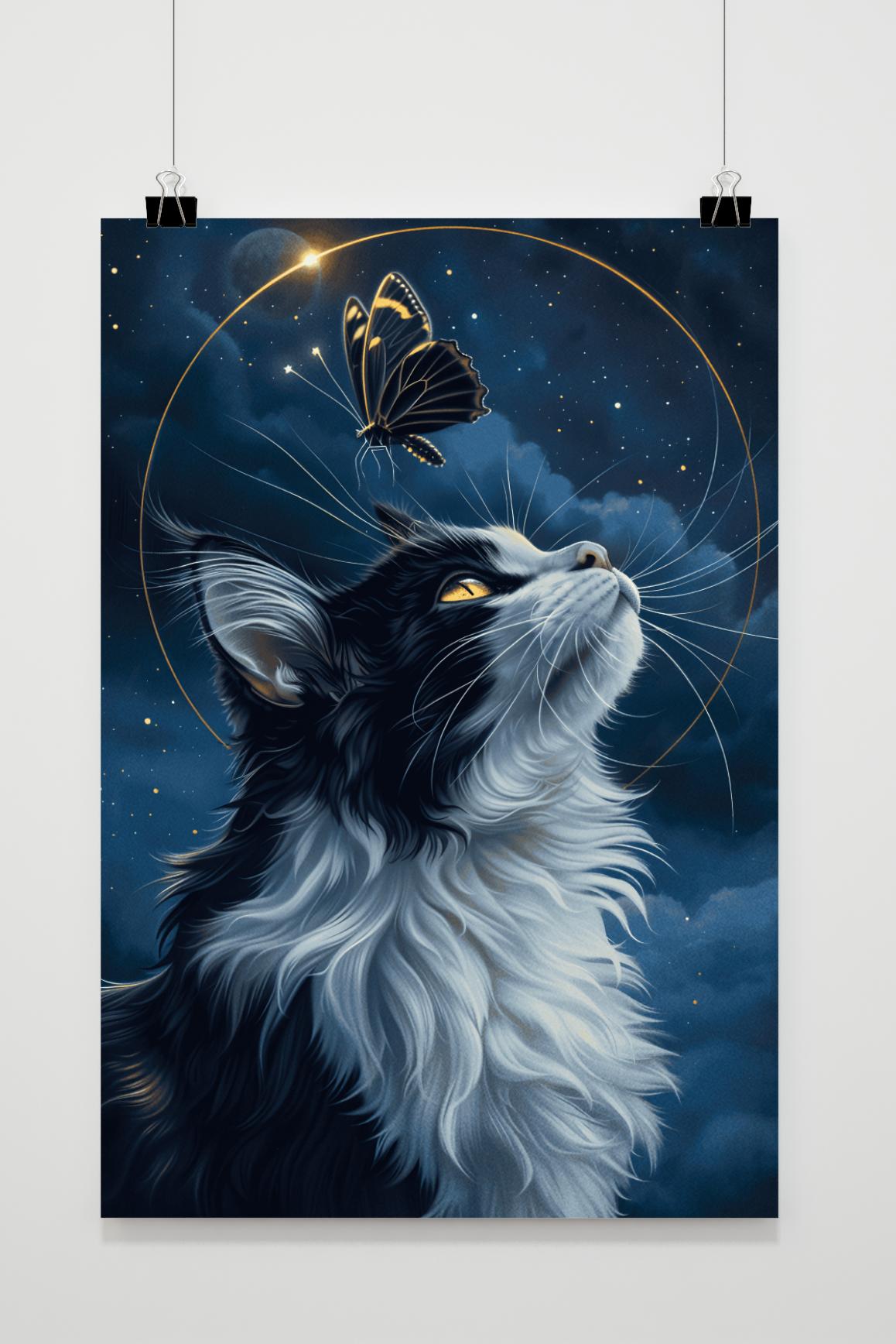 Póster Gato y Mariposa de 25 Artstreet