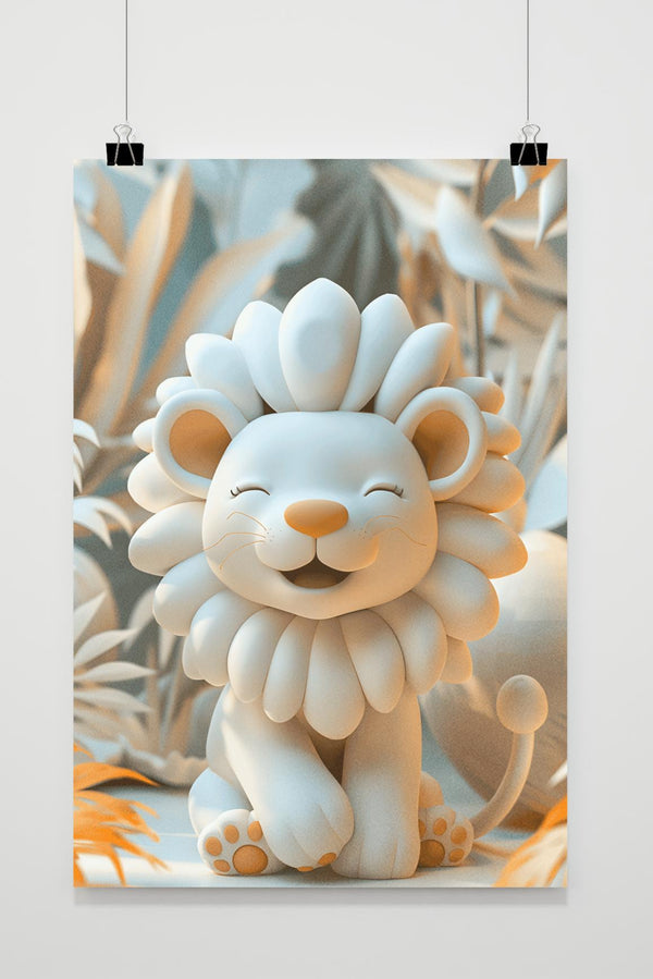 Póster León Bebé Blanco