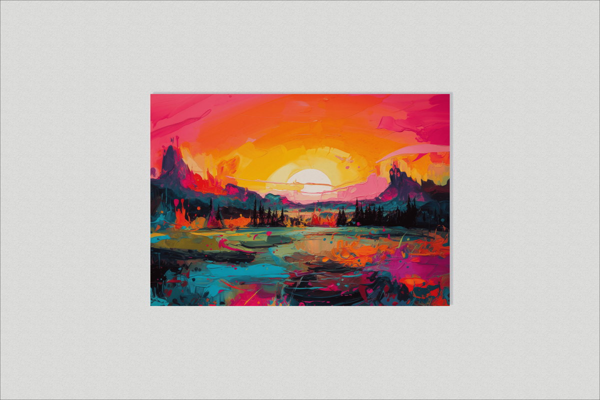 Sunset Neon en un interior