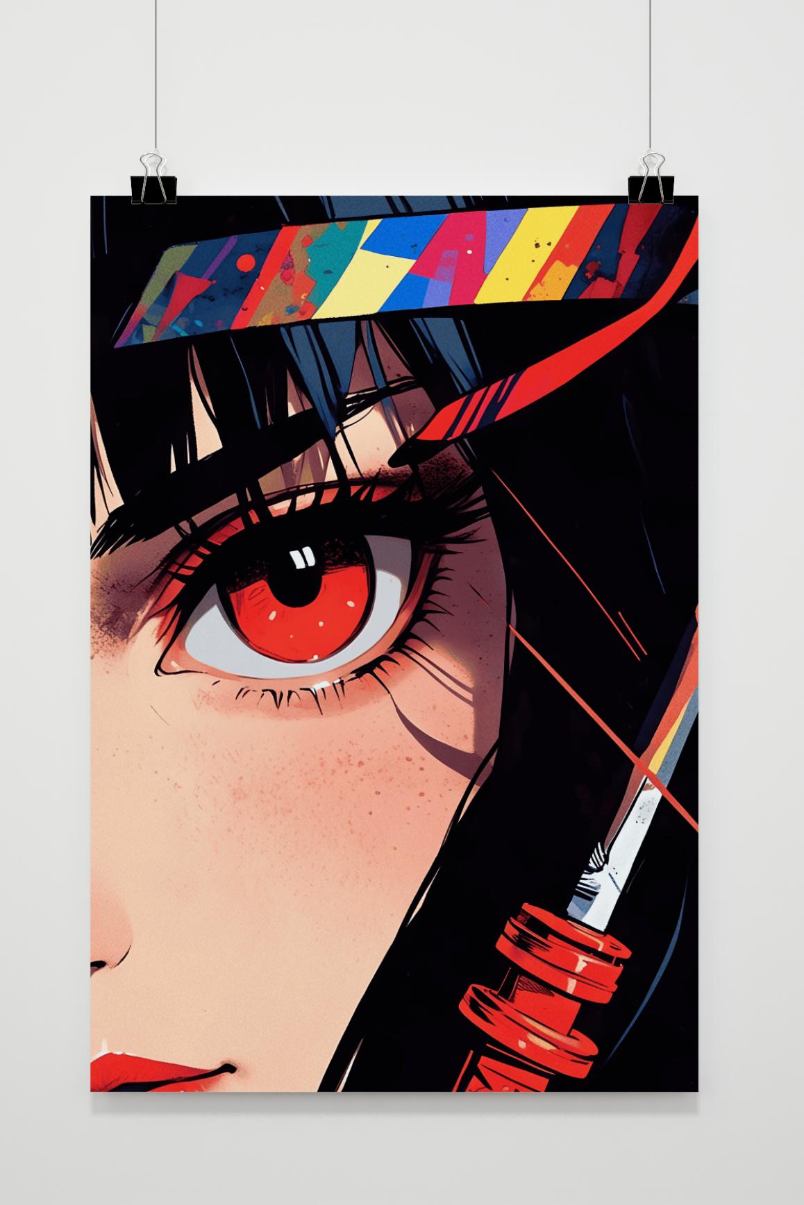 Affiche Œil Rouge Anime de 25 Artstreet