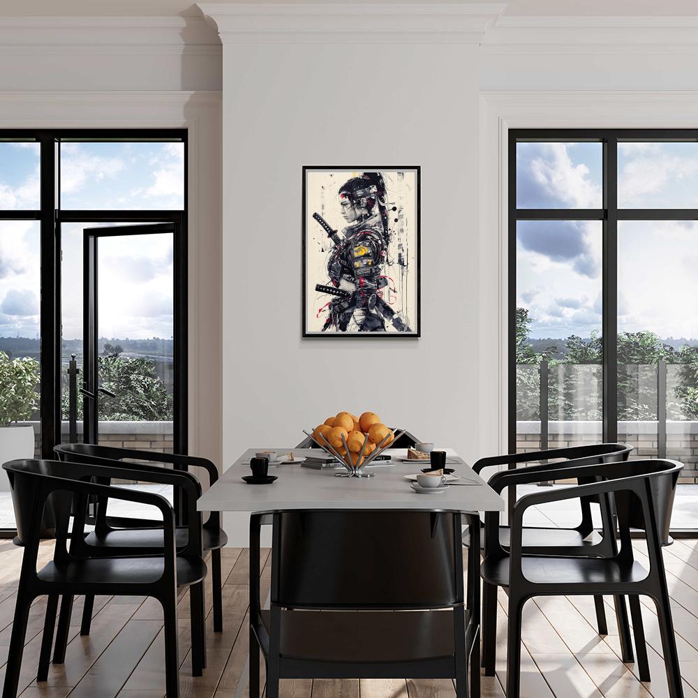 Esquisse de Samouraï dans un intérieur