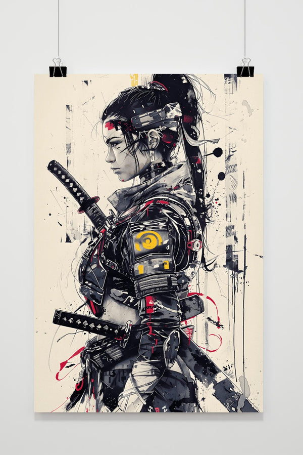 Samurai-Skizze Poster