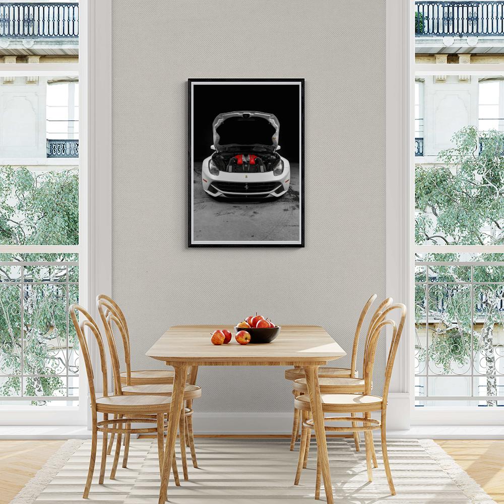 Motor Ferrari en un interior