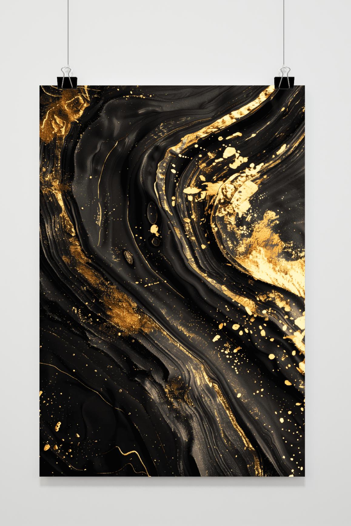 Affiche Vague Or et Noir de 25 Artstreet