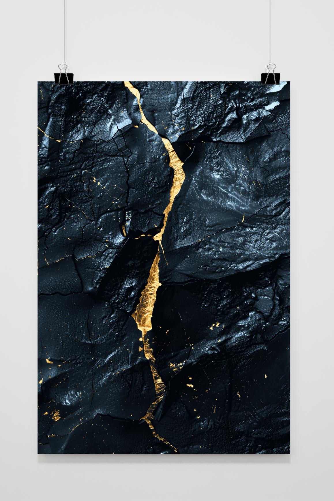 Affiche Fissure Dorée de 25 Artstreet