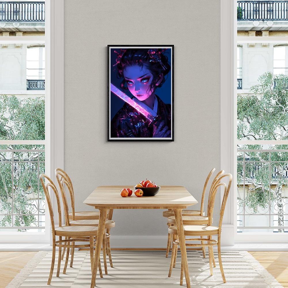 Geisha Samouraï dans un intérieur
