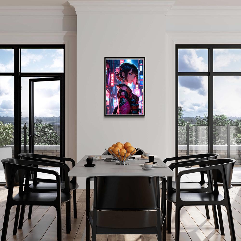 Geisha Néon dans un intérieur