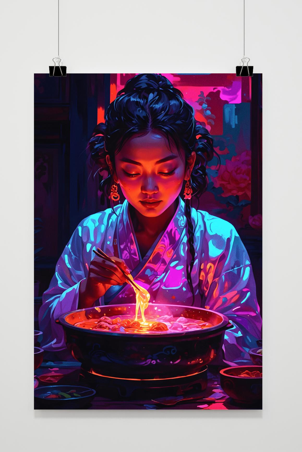 Affiche Nouilles Néon de 25 Artstreet