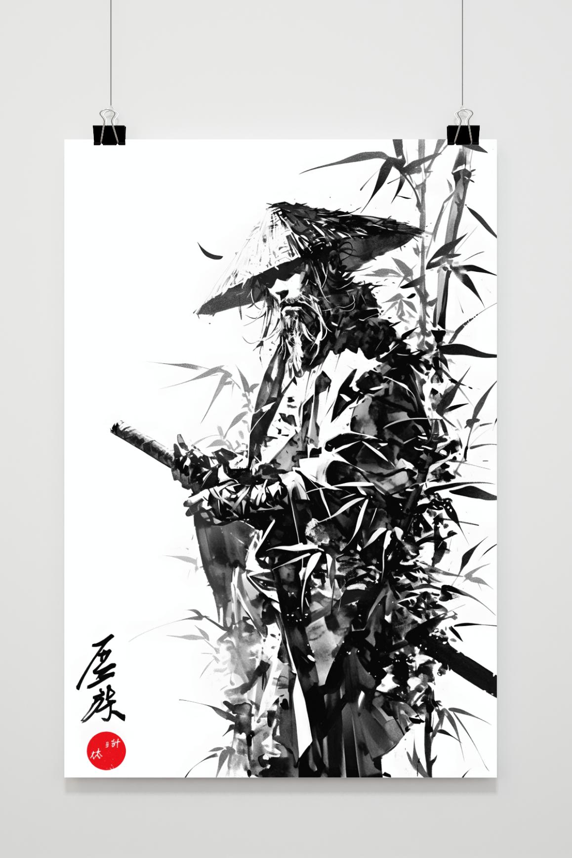 Póster Viejo Samurái de 25 Artstreet