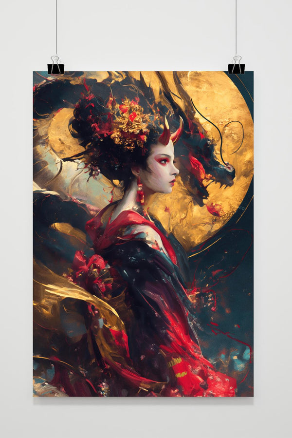 Drachen-Dämonenmädchen Poster