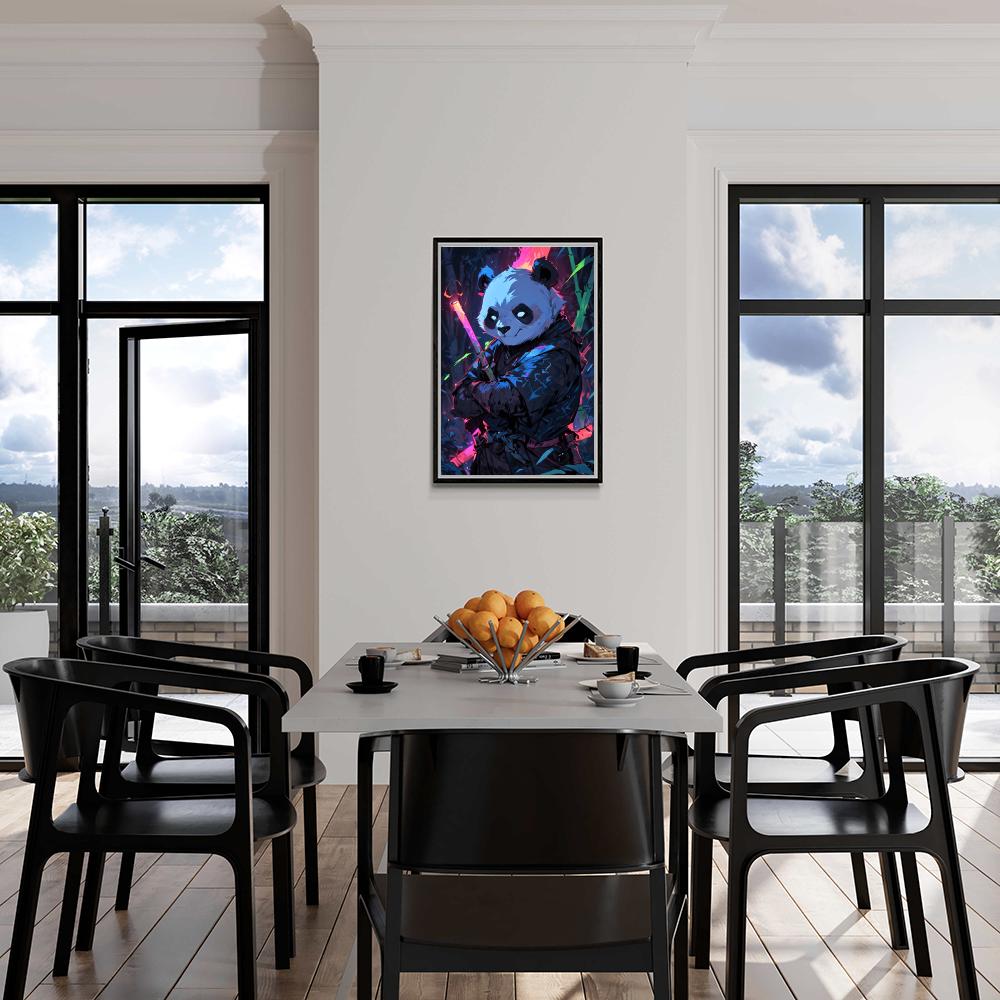 Panda Samouraï dans un intérieur