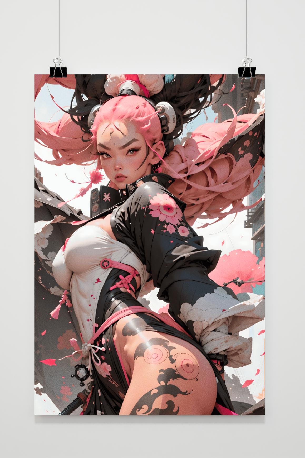Affiche Combattante Rose de 25 Artstreet