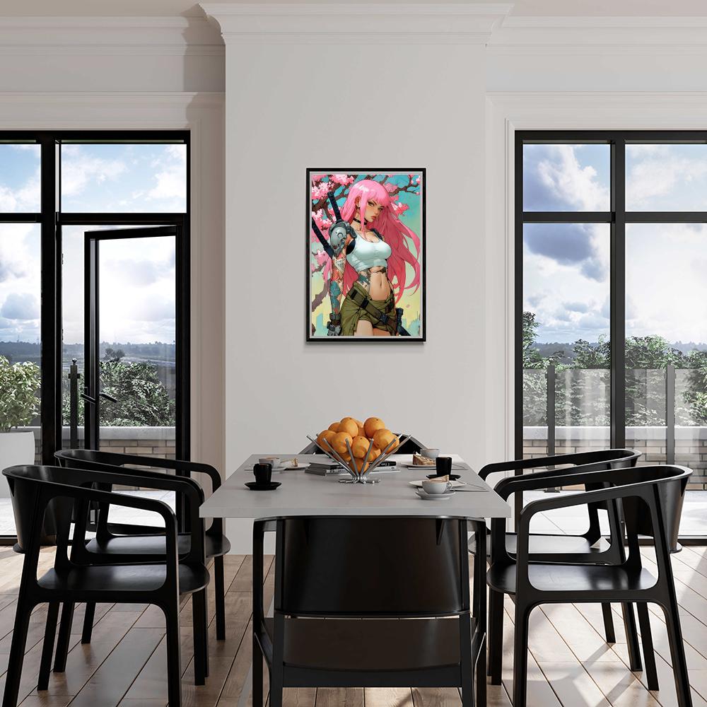 Guerrière Rose dans un intérieur
