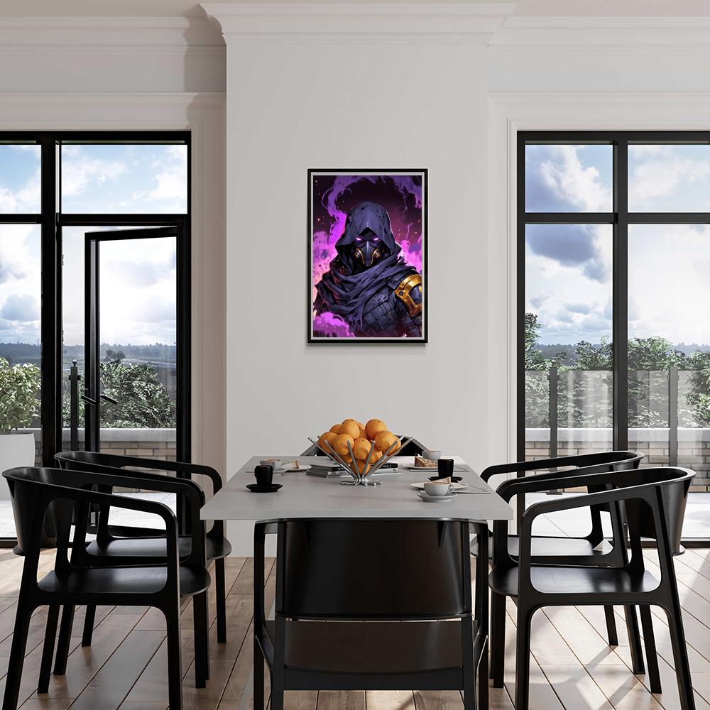 Guerrier Fumée Violet dans un intérieur