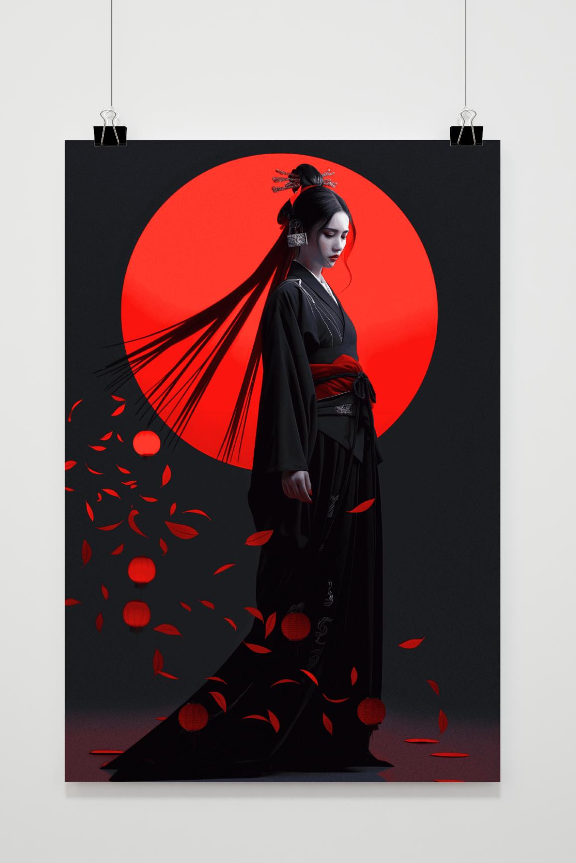 Affiche Geisha Cercle Rouge de 25 Artstreet