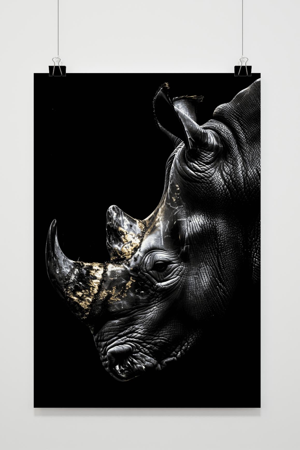 Affiche Rhinocéros Doré de 25 Artstreet