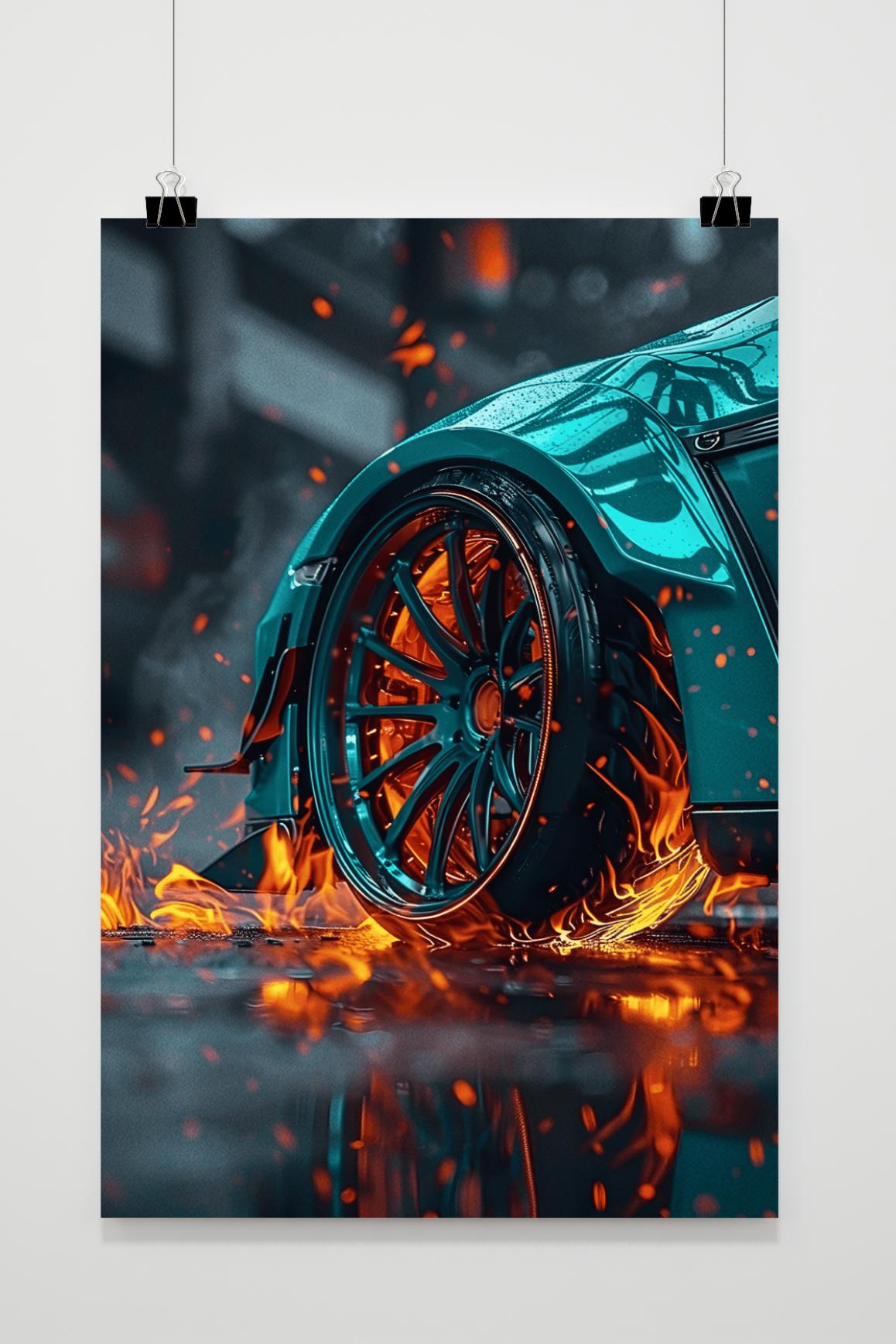 Affiche Jante en Flammes de 25 Artstreet