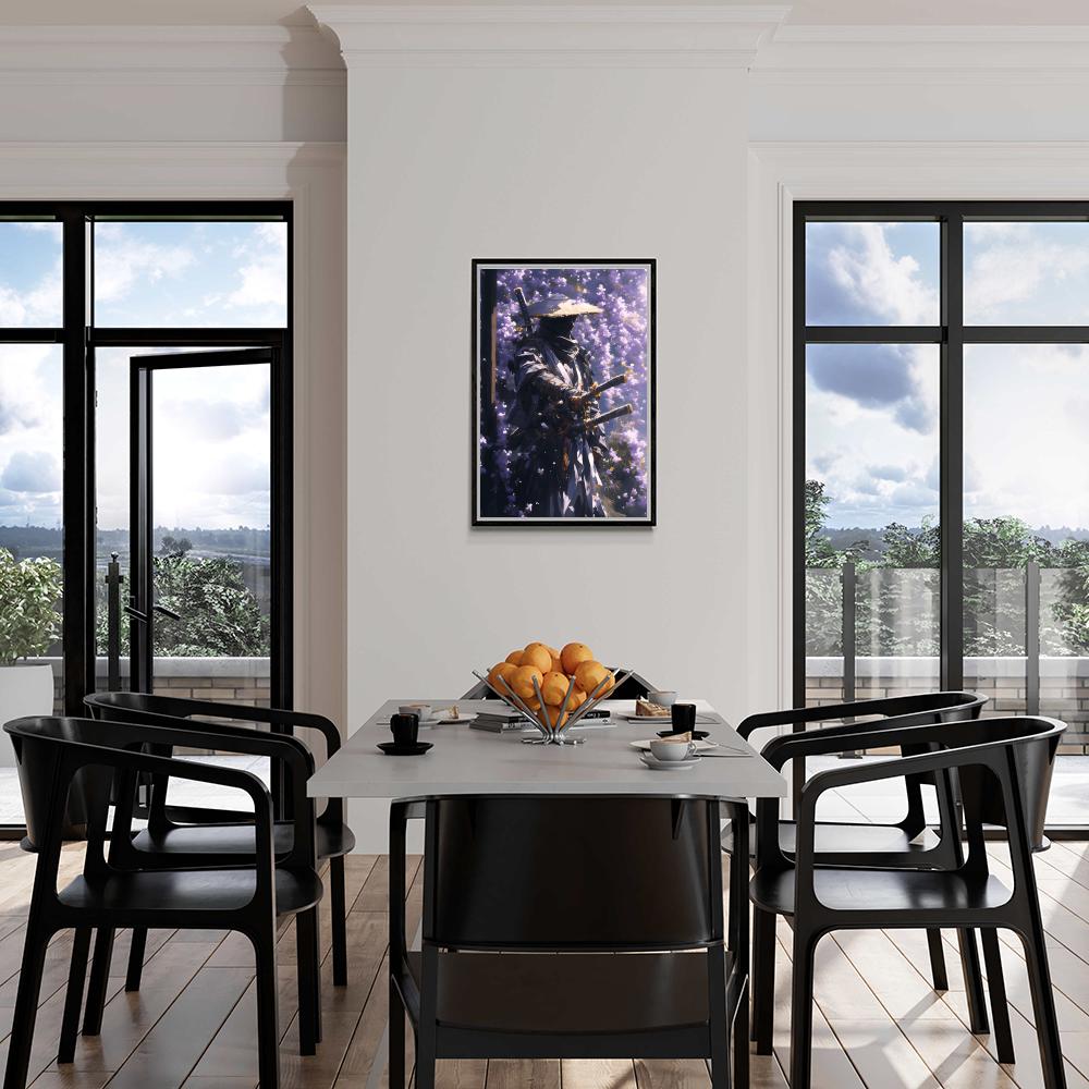 Samouraï aux Fleurs de Cerisier dans un intérieur