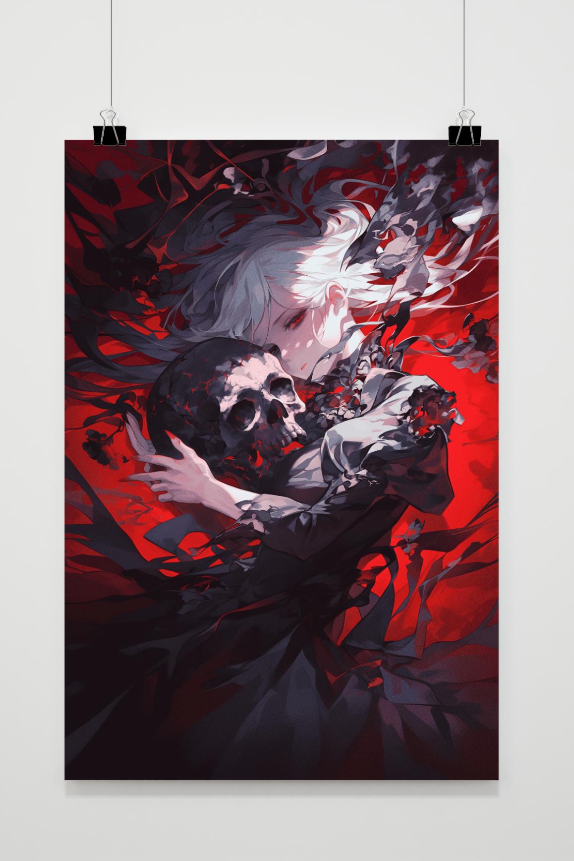 Affiche Fille aux Crânes de 25 Artstreet