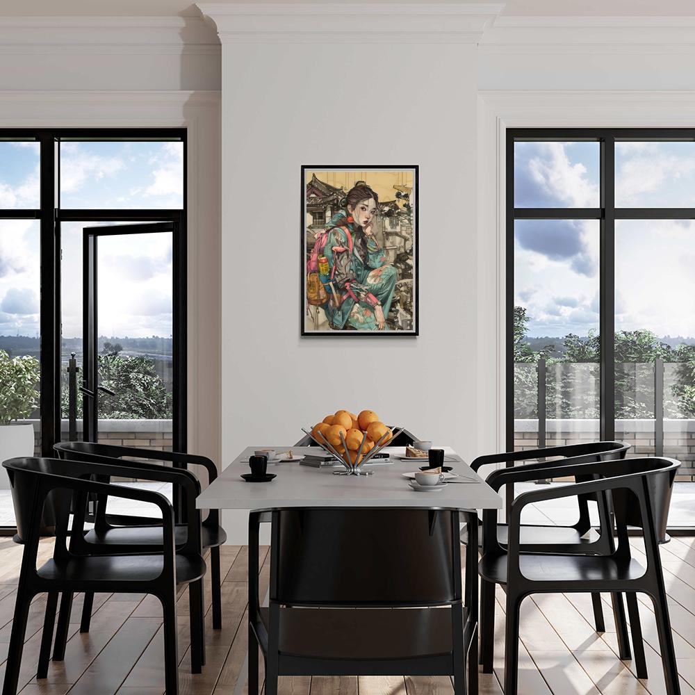 Voyageur à l'Aquarelle dans un intérieur
