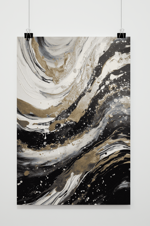Póster Mármol Blanco y Dorado de 25 Artstreet