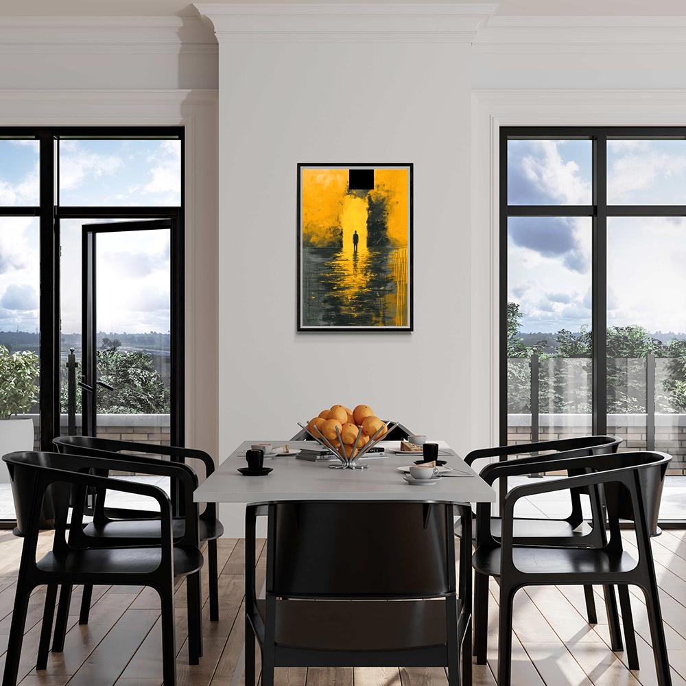 Silhouette Jaune dans un intérieur