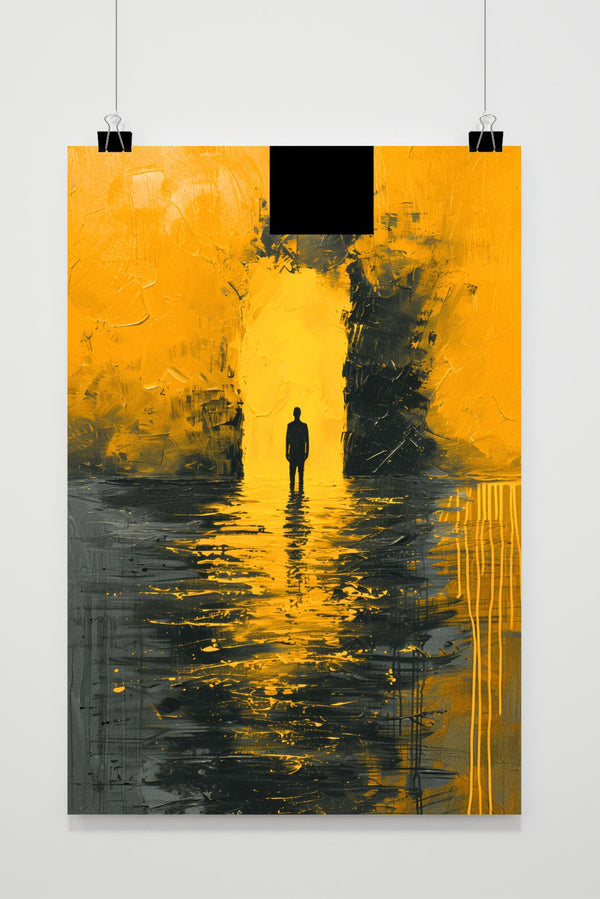 Gele Silhouet poster
