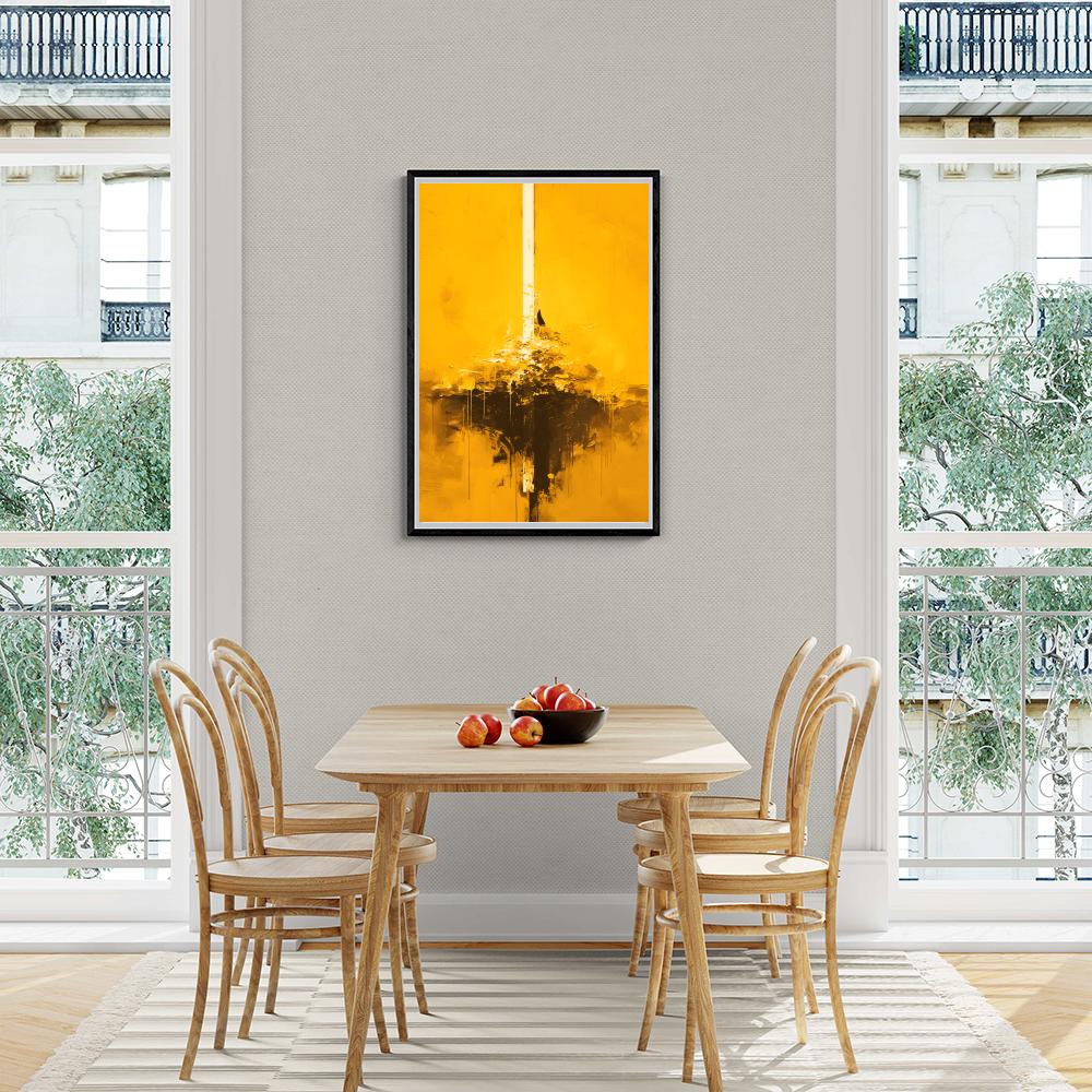 Aquarelle Jaune dans un intérieur