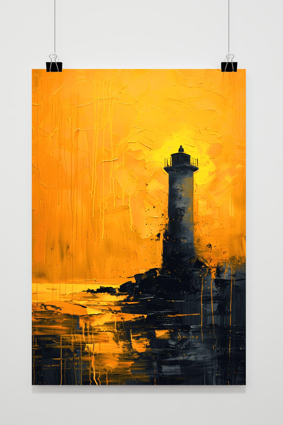 Affiche Phare Jaune de 25 Artstreet