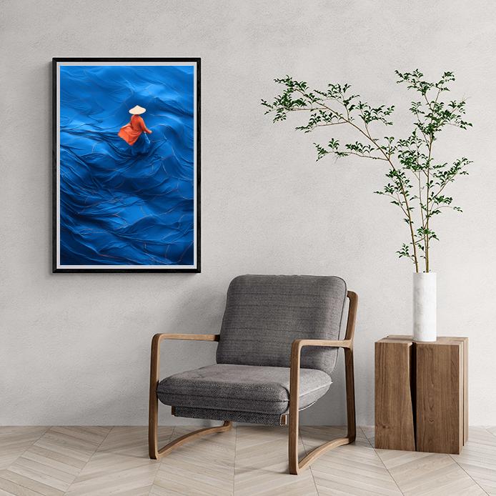 Pays Bleu dans un intérieur