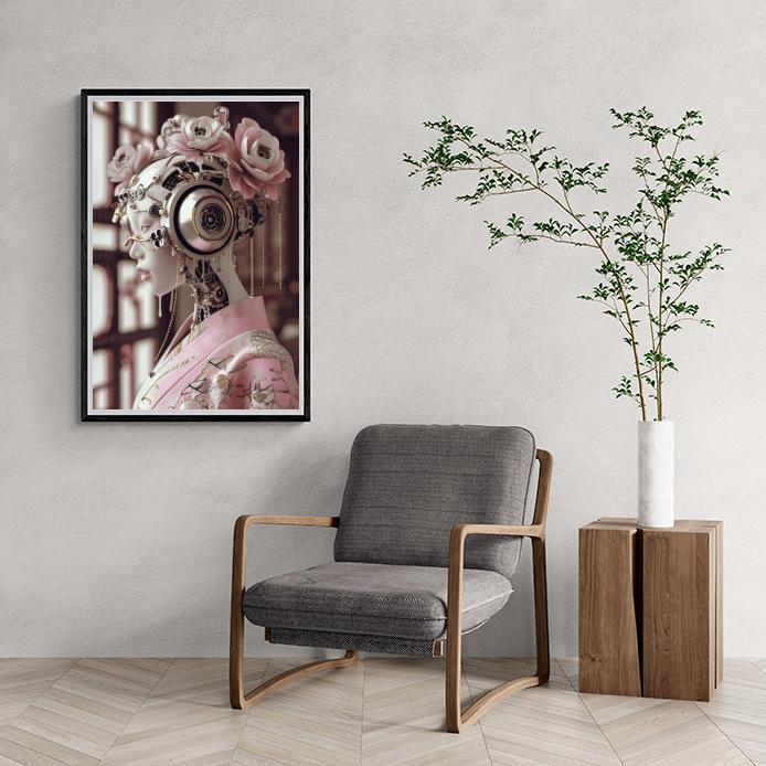 Robotgeisha dans un intérieur