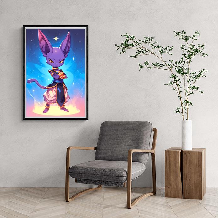 Dragonball Beerus dans un intérieur