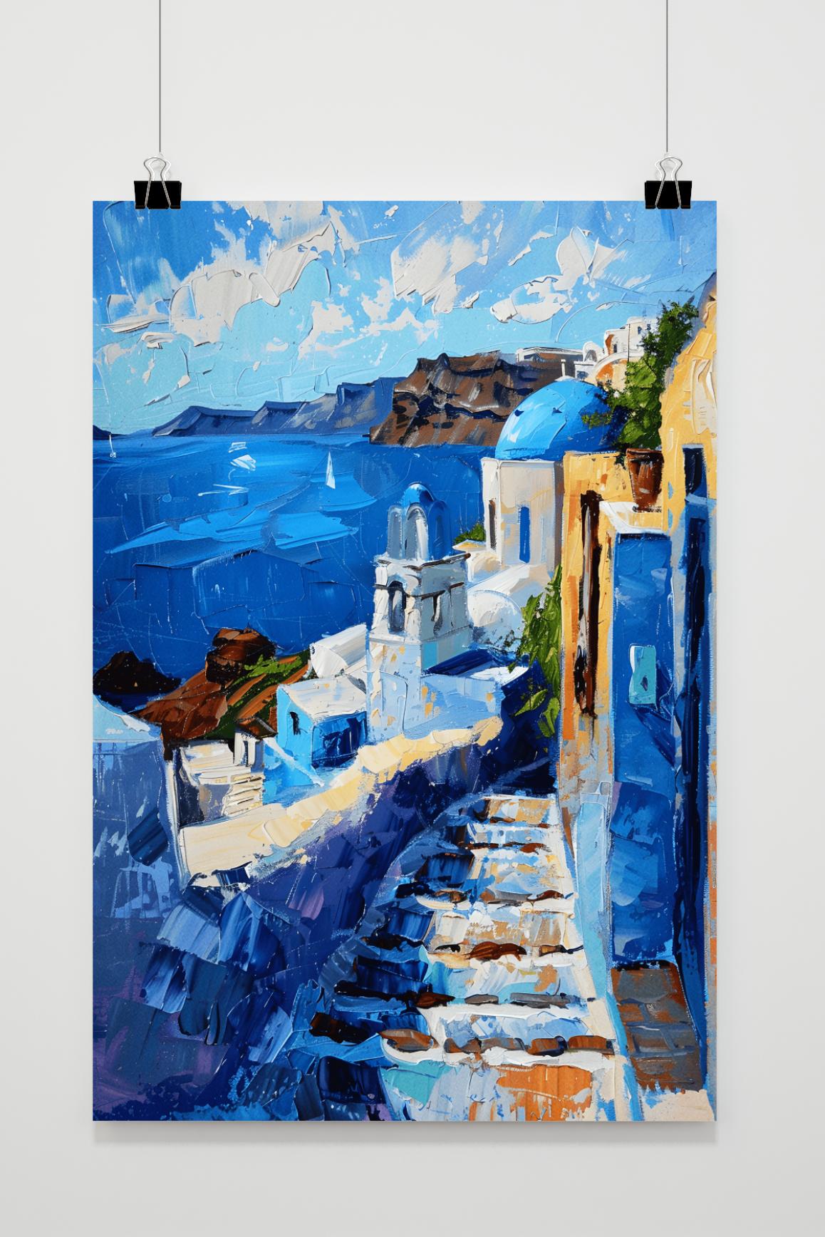 Affiche Grèce Aquarelle de 25 Artstreet