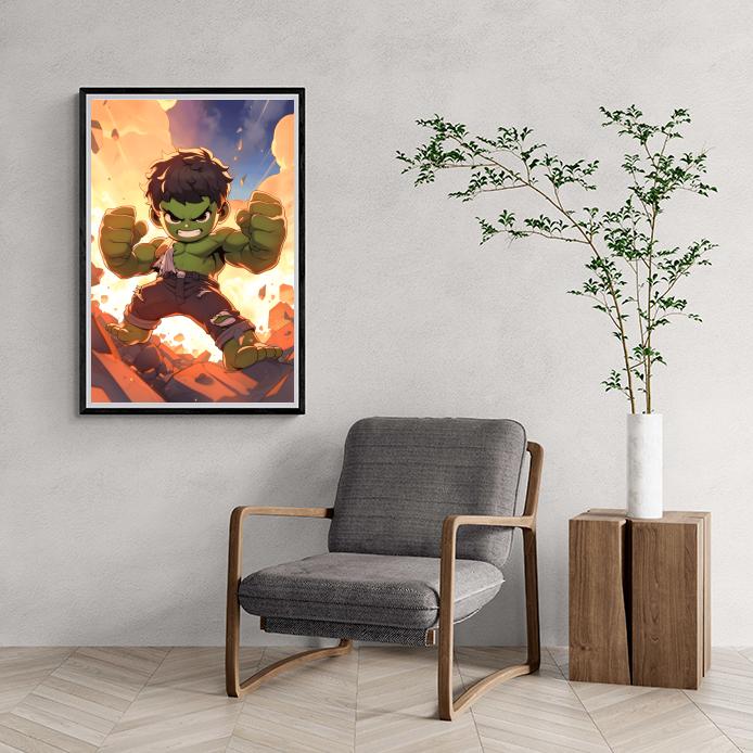 Hulk Niño en un interior