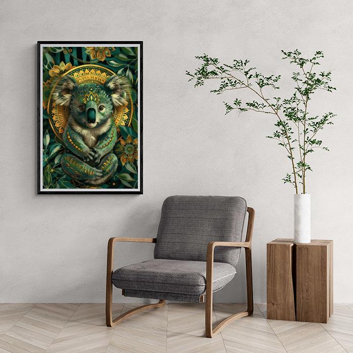 Koala Mandala en un interior