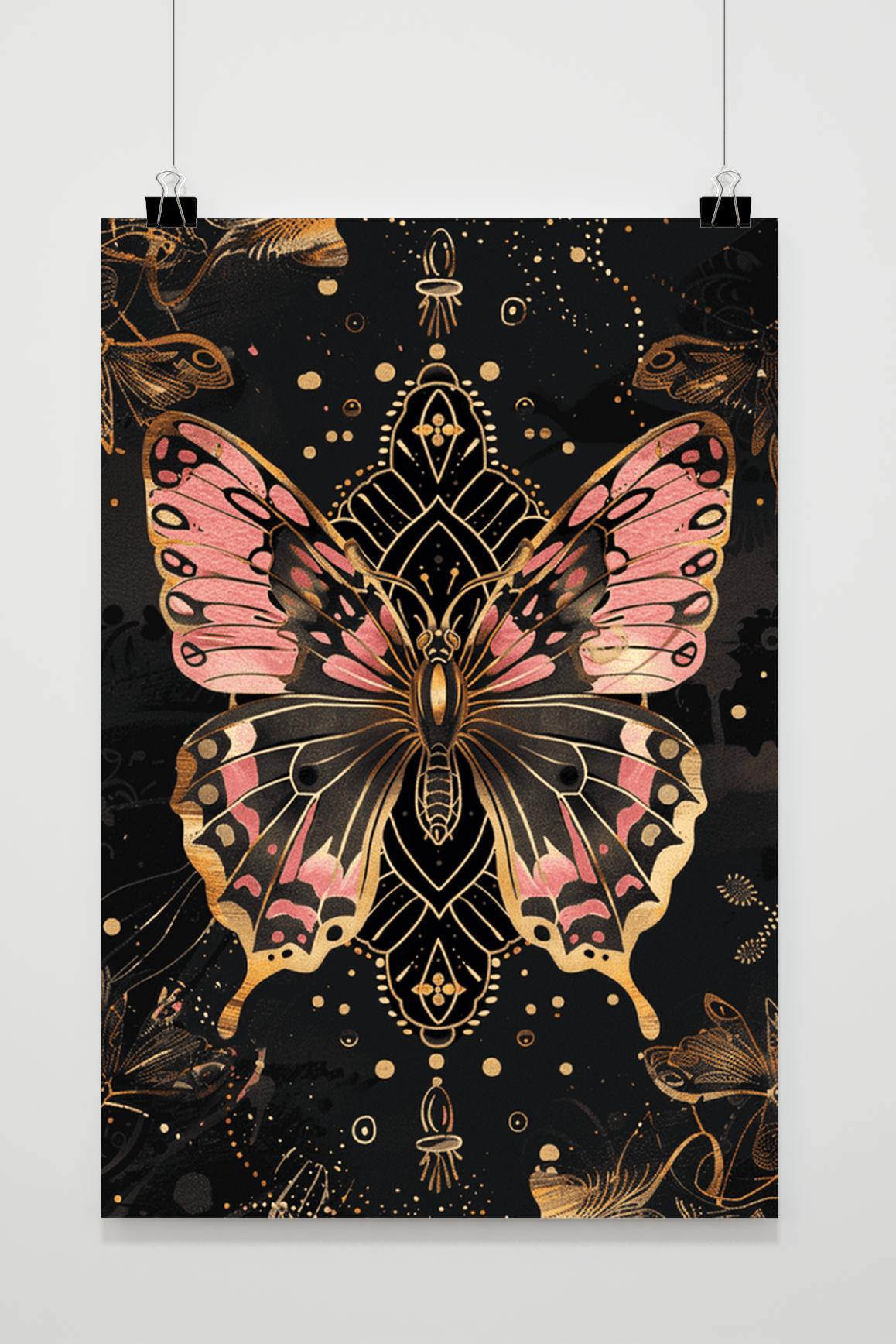 Affiche Zwarte Vlinder de 25 Artstreet