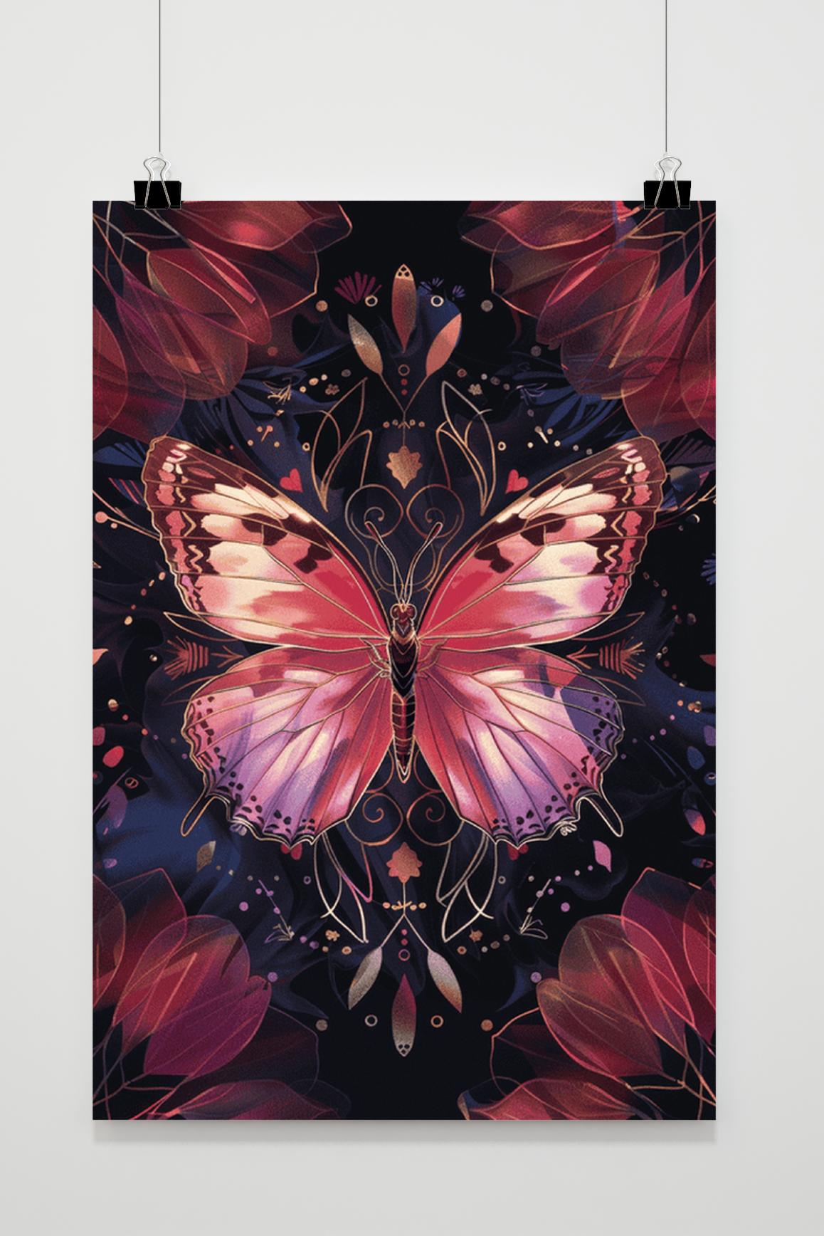 Póster Mariposa Roja de 25 Artstreet